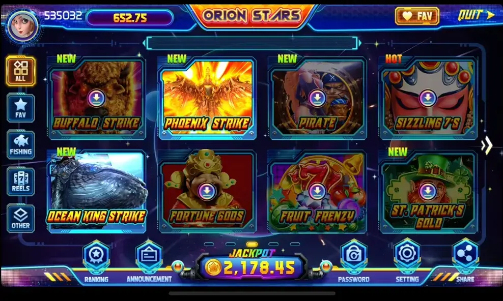 orion stars games screenshot 